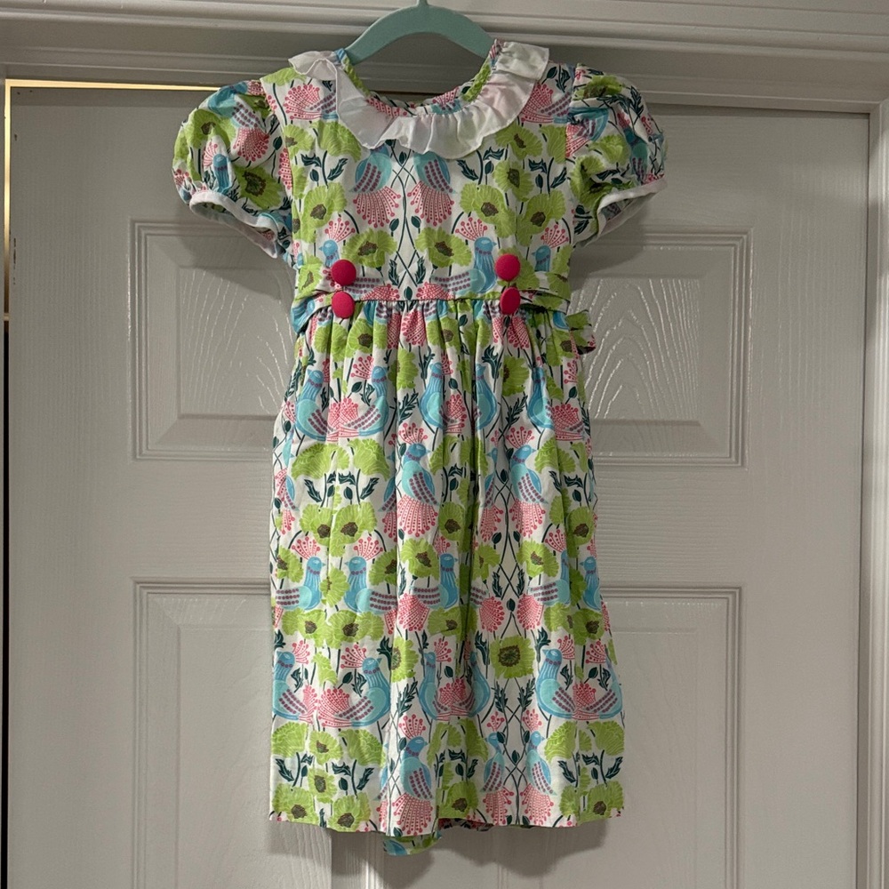 bella bliss Multicolor Floral Dress with Ruffled Collar